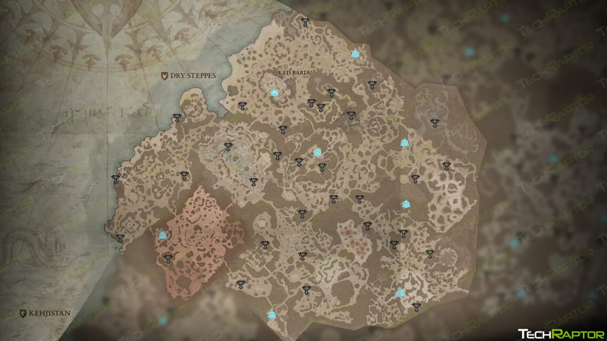 Diablo IV Dry Steppes Altar of Lilith Locations Guide - Map