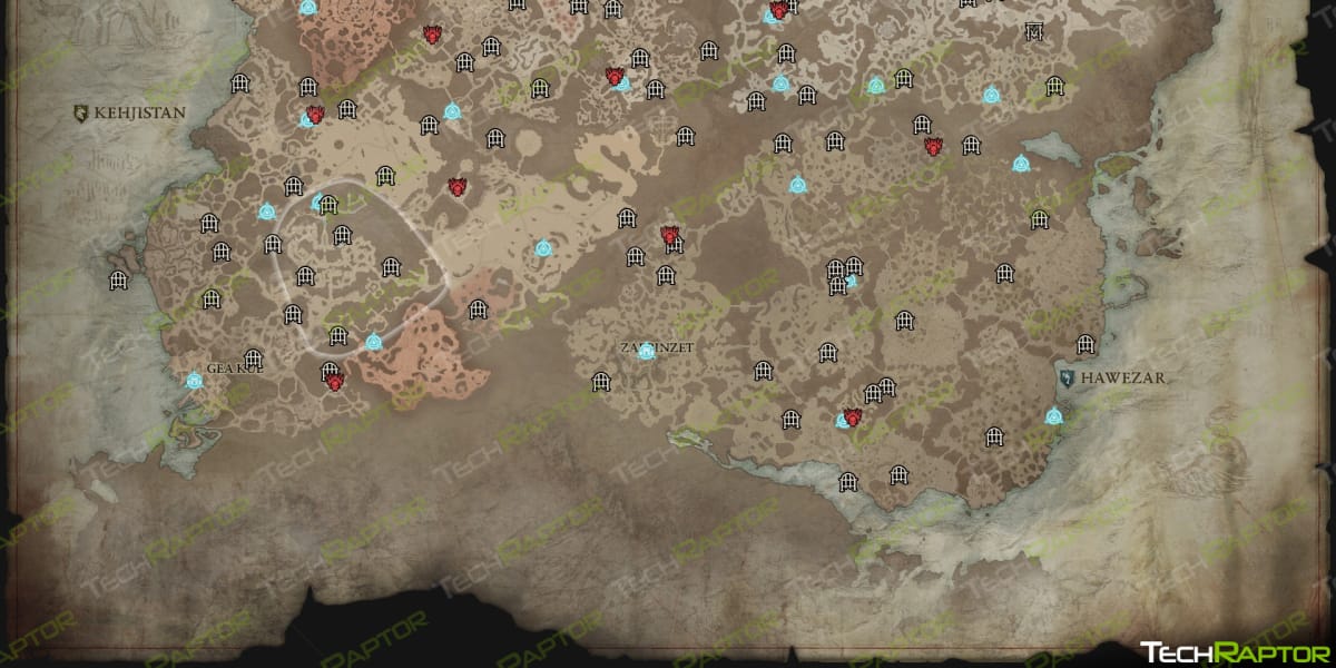 Diablo IV Map and Locations Guide - World Map Bottom