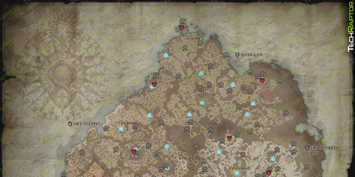 Diablo IV Map and Locations Guide - World Map Top