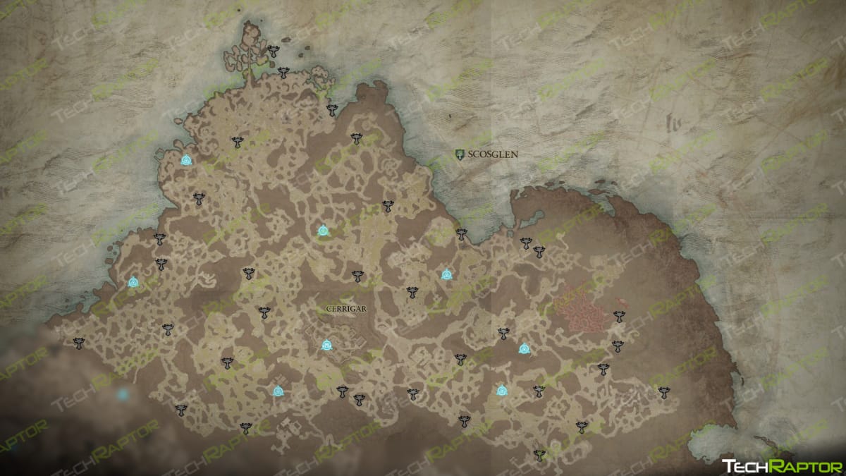 Diablo IV Scosglen Altar of Lilith Locations Guide - Map