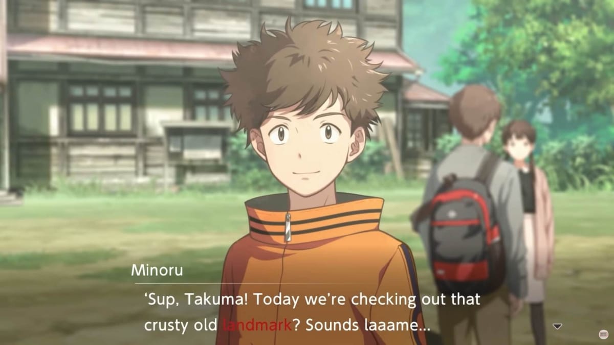 Minoru talking to the player in Digimon Survive