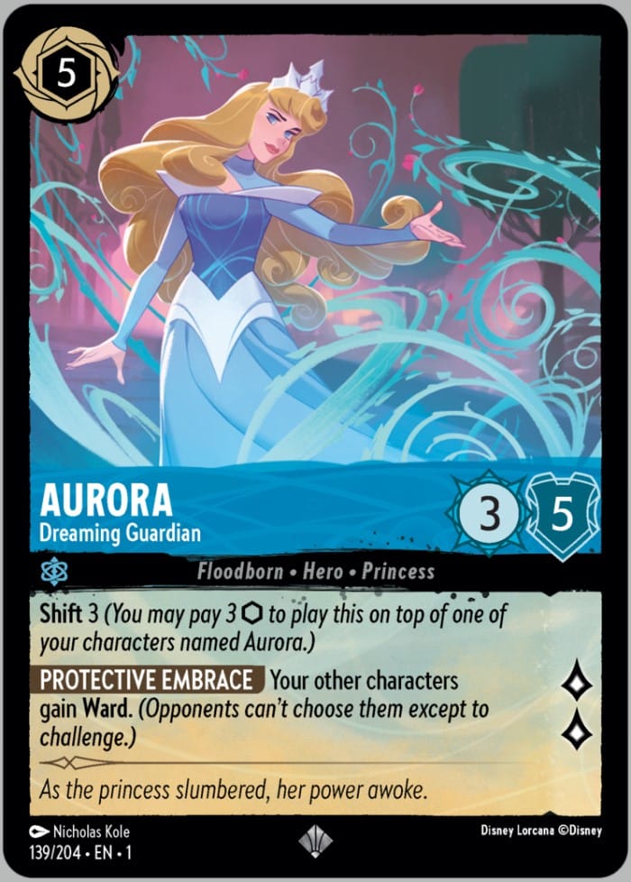 Artwork of Princess Aurora from the card game Disney Lorcana