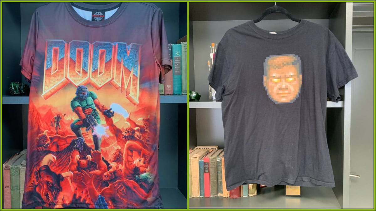 Doom 2 boxed copy auctions John Romero t-shirts