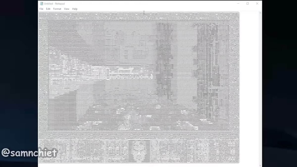 Doom Notepad screenshot showing Doom working on Notepad.