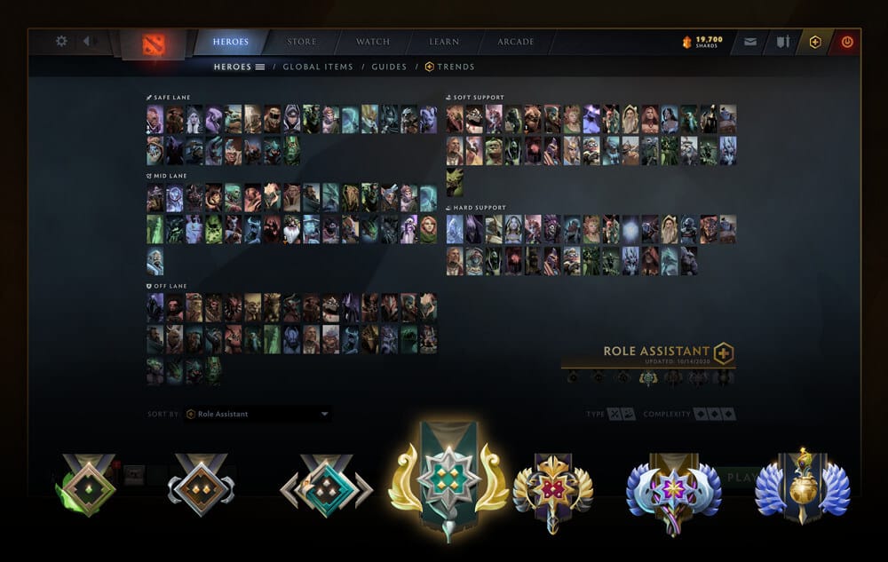 The Role Assistant window in Dota 2