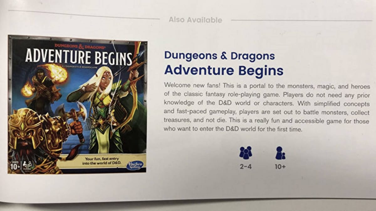 Dungeons and Dragons board game Adventure Begins Toy Fair catalog 1920x1080