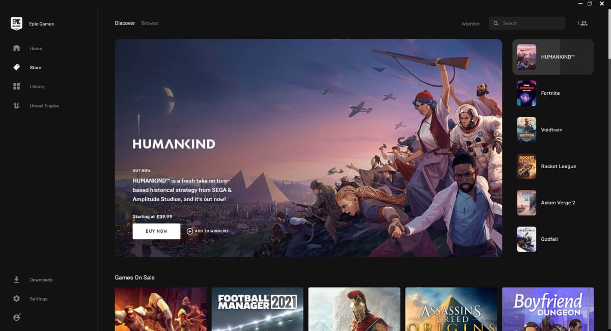 The Epic Games Store, which has just introduced new self-publishing tools in closed beta