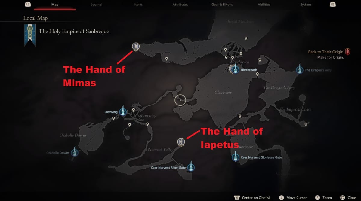 Final Fantasy XVI Chronolith locations in Sanbreque