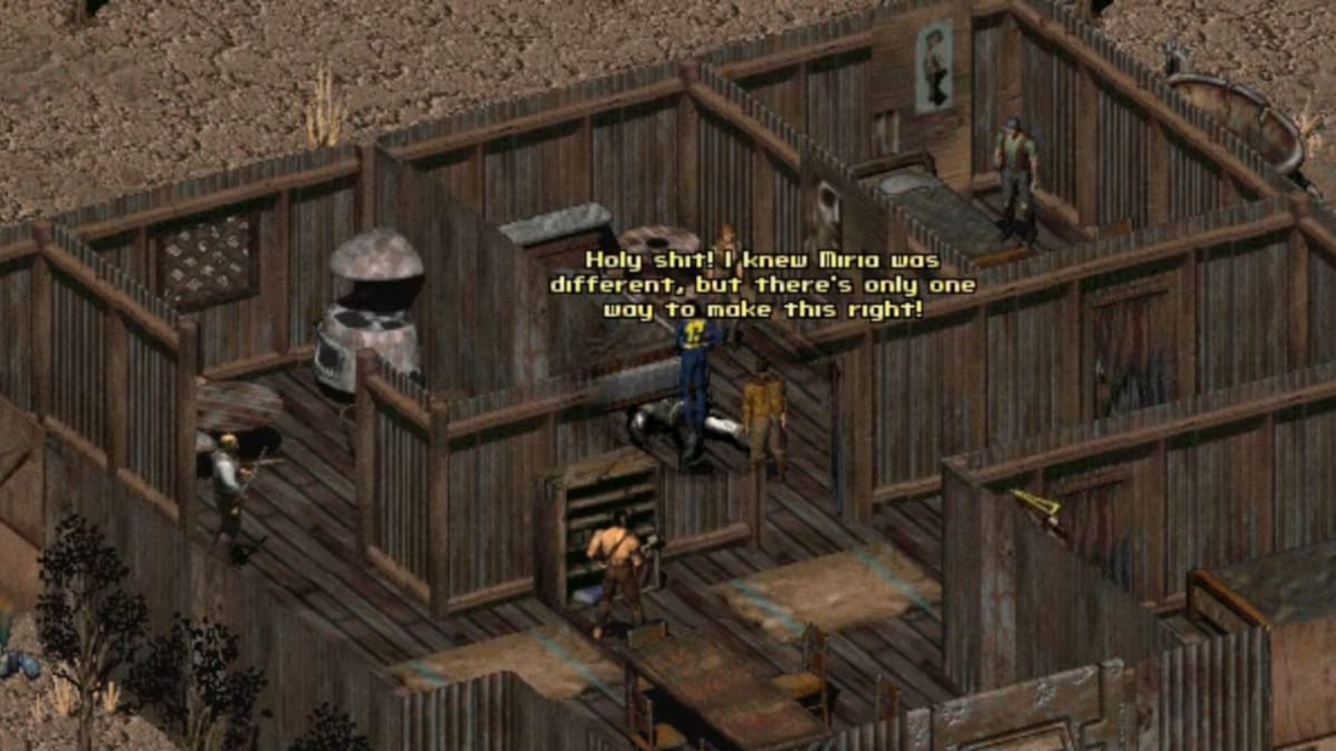 Female Fallout 2 protagonist is caught in the act with another woman