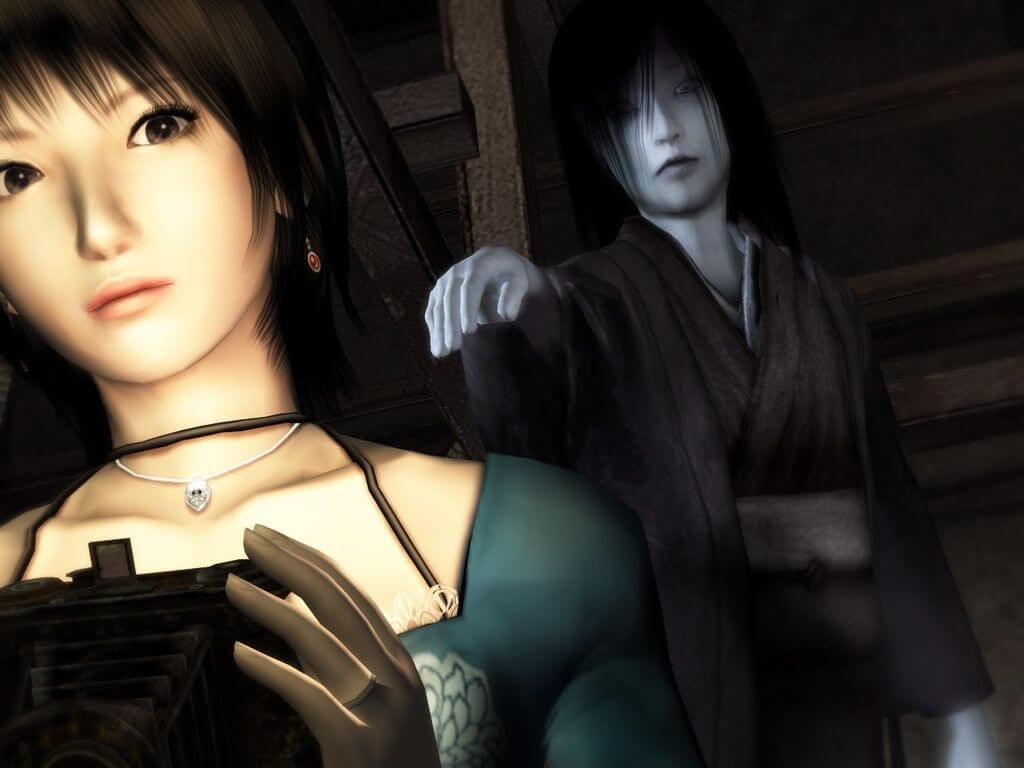 A spirit approaches from behind in Fatal Frame 3.