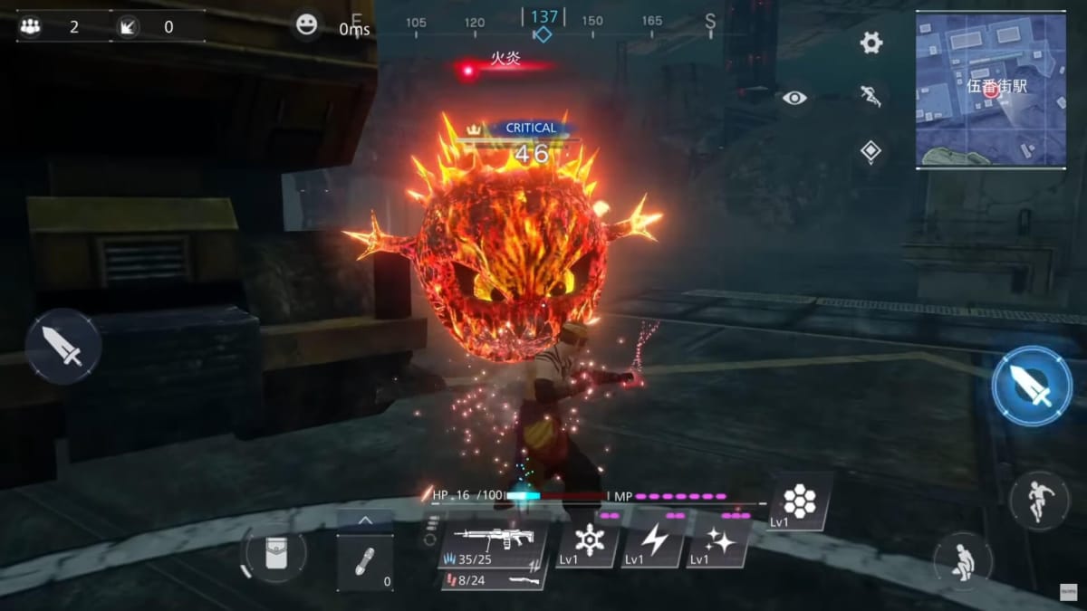 The player battling a Bomb in Final Fantasy VII The First Soldier