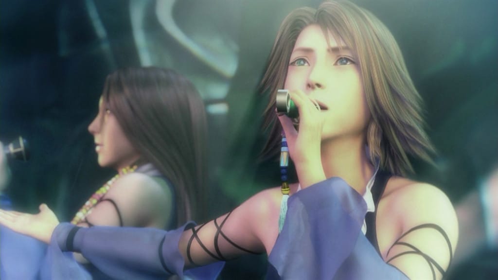 Yuna singing alongside Lenne in the Final Fantasy X-2 HD Remaster