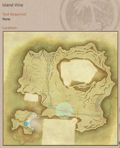 अंतिम काल्पनिक XIV द्वीप अभयारण्य द्वीप बेल सभा स्थान दिखाते हुए मानचित्र।