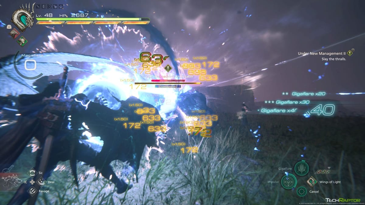 A flashy final attack in Final Fantasy XVI