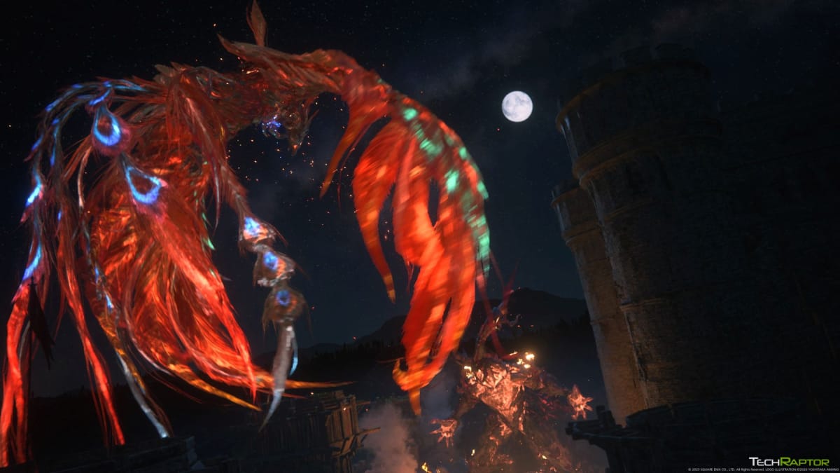 The Phoenix against a second Eikon of Fire in Final Fantasy XVI
