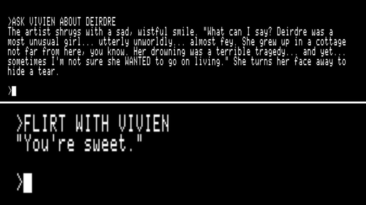 Text from the game Moonmist, which reveal a character is bisexual