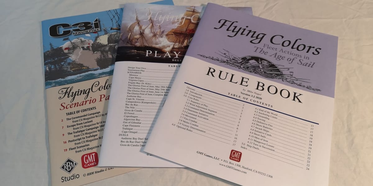 Flying Colors Deluxe 3rd Printing Rulebooks.