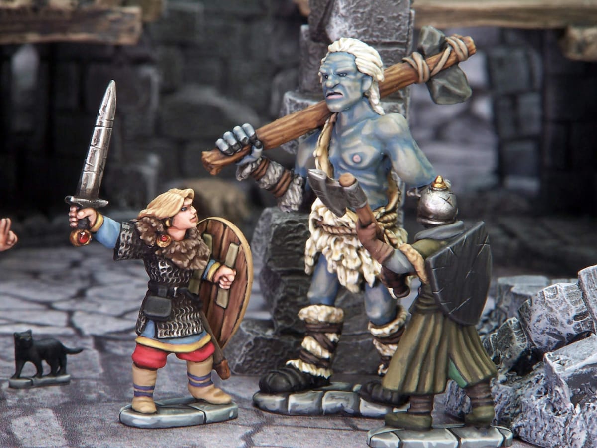 In Frostgrave Blood Legacy, a wizard's warband can face off against a giant.