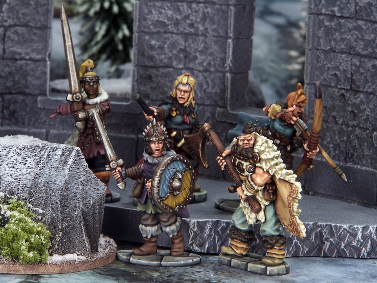 An image of miniatures from Frostgrave: The Wildwoods
