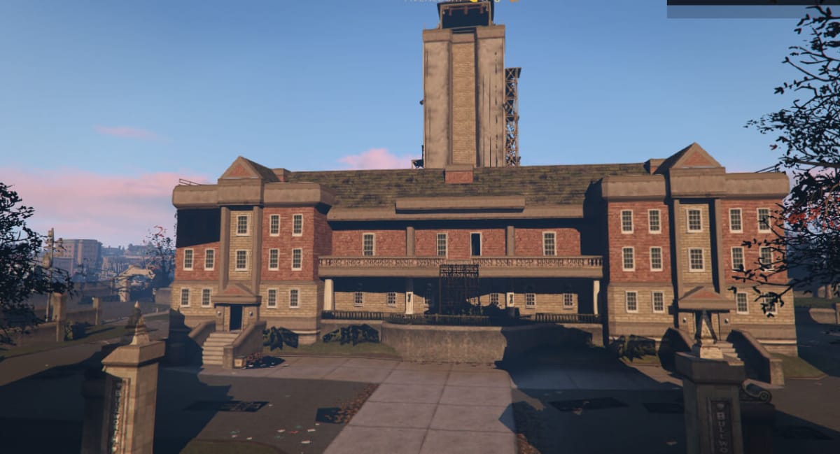 Bullworth Academy as rendered in the GTA V mod Grand Theft Auto V: Bullworth, which has been hit with a DMCA notice by Take-Two