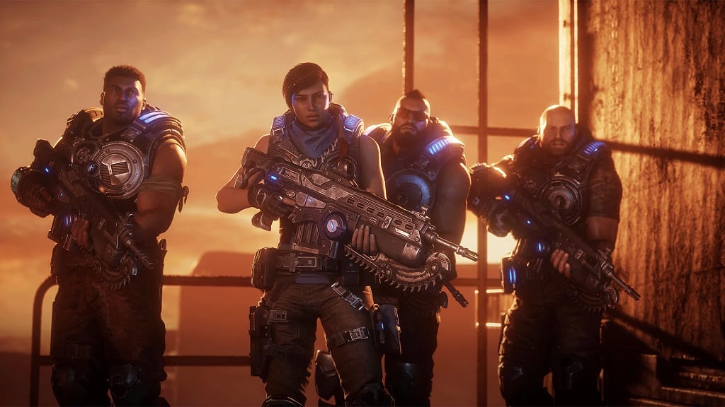 The cast of Gears 5, one of February's Xbox Live Gold lineup