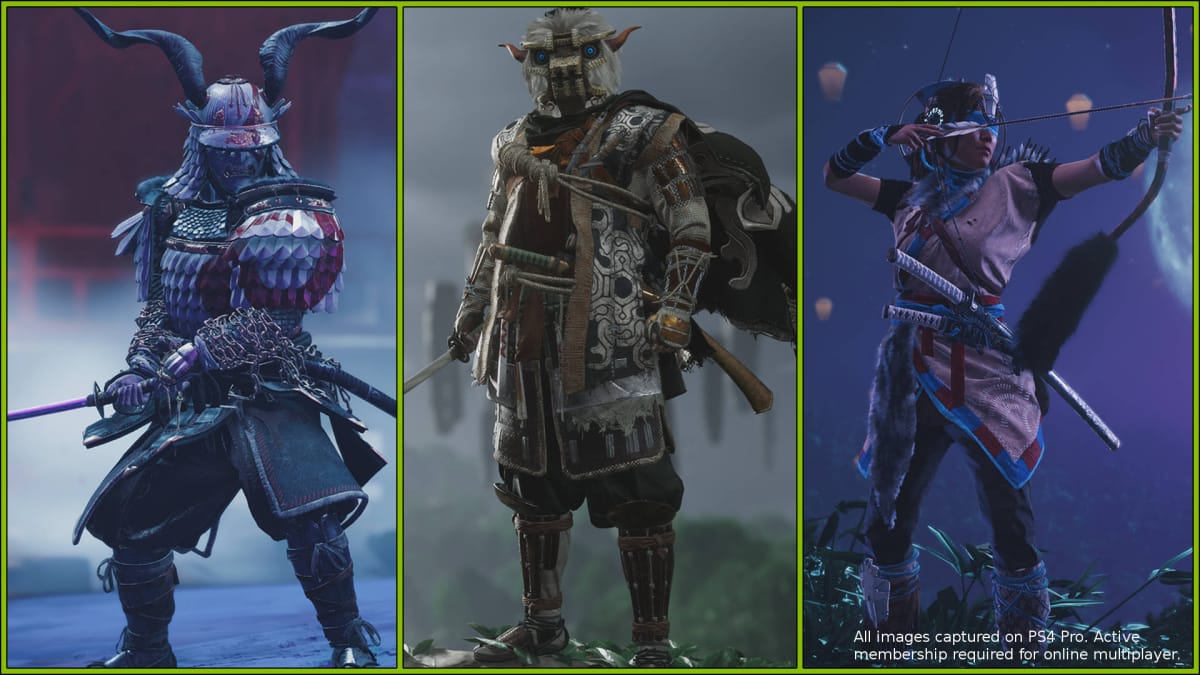 Ghost of Tsushima Legends PlayStation outfits other three