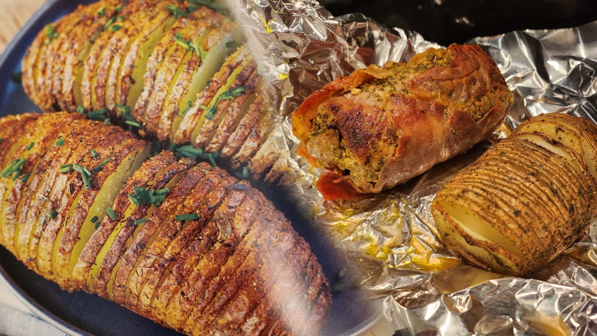 The pork tenderloin and hasselbackpoteter from the God of War cookbook