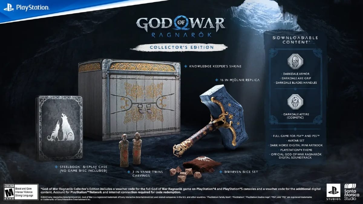 The Collector's Edition bonuses included with God of War Ragnarok
