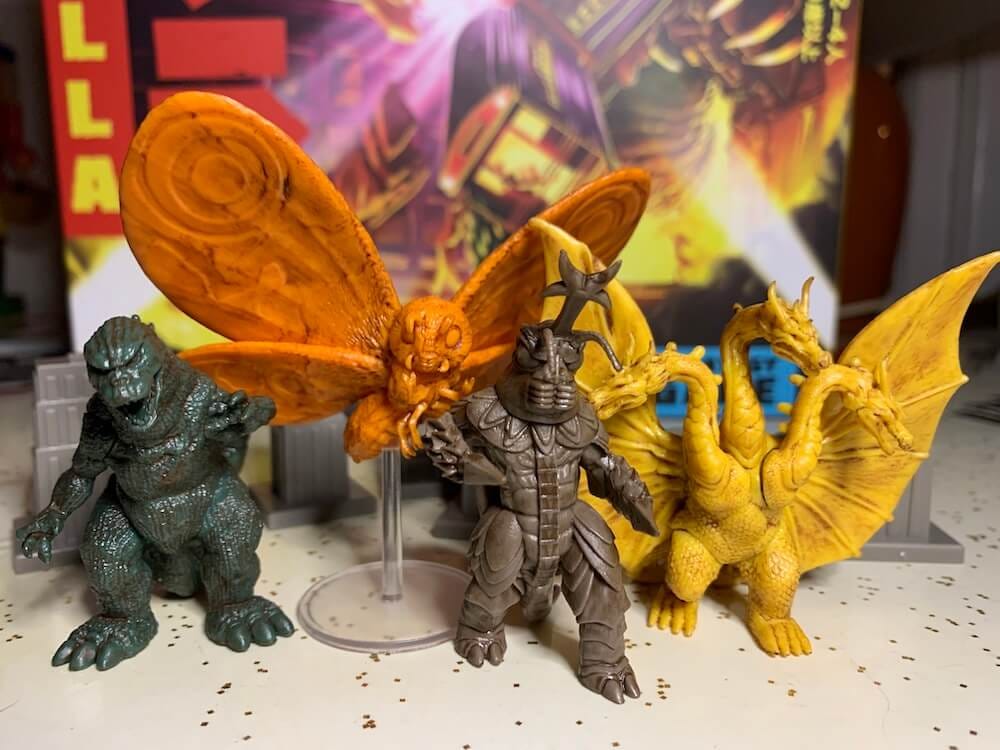 The four playable monsters in Godzilla: Tokyo Clash