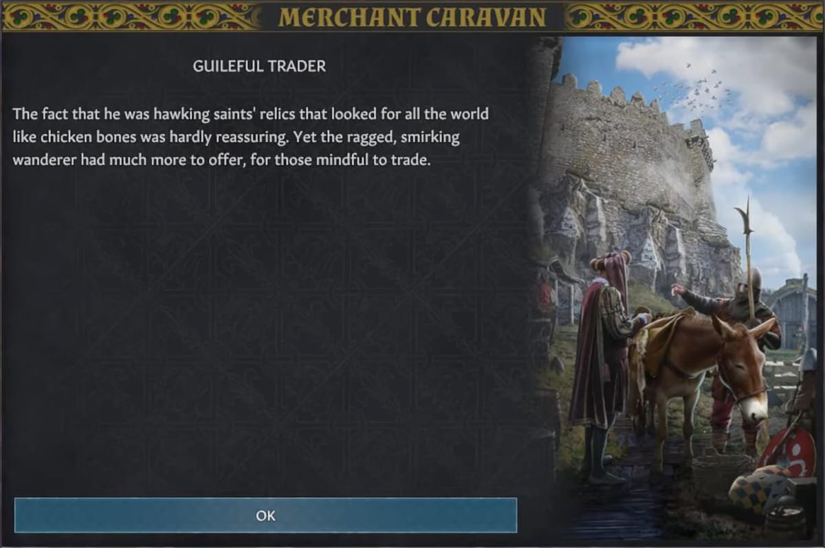 The new trader feature in Going Medieval