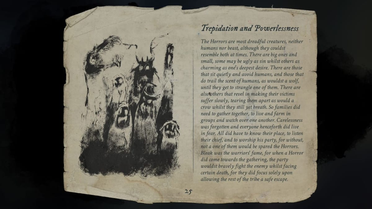 Gord screenshot showing a page filled with information on traditions. 