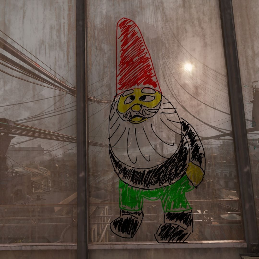 Half-Life Alyx Gnome Chompski run artist rendition of target