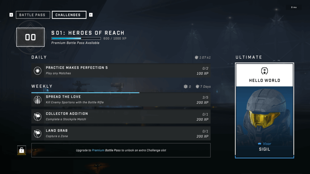 A screenshot of the Halo Infinite battle pass