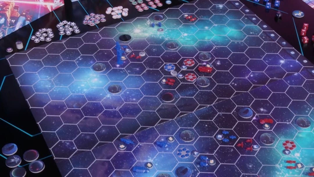 The game board for Homeworld Fleet Command