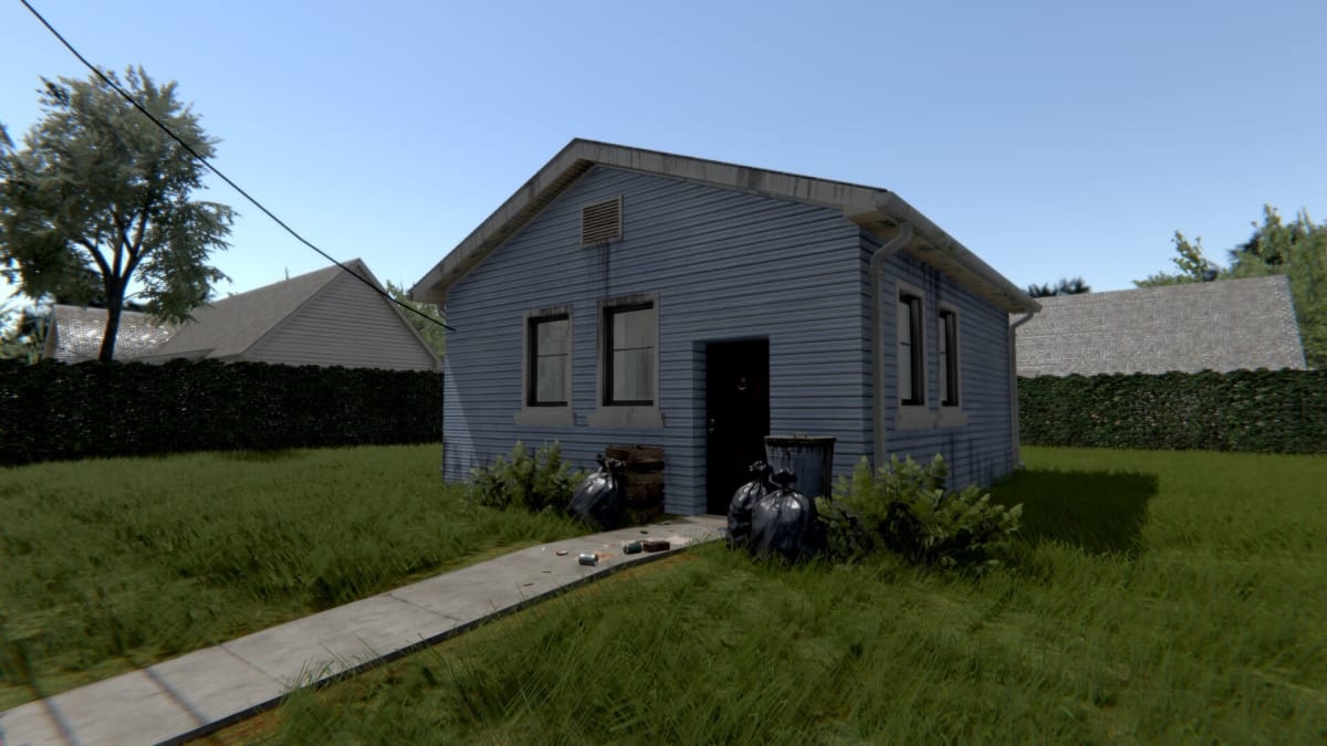 This House Flipper screenshot shows a small white home that might be a hard sell.