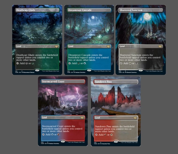 Dual land cards from Innistrad Crimson Vow