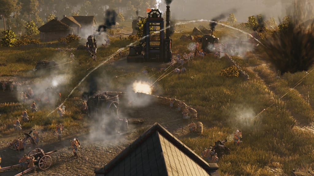 A shot of RTS Iron Harvest in action