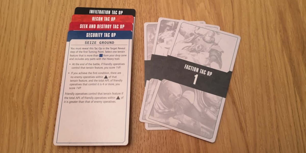 The Updated Kill Team Critical Ops Tac Ops and Mission Card Pack Tac Ops Cards.