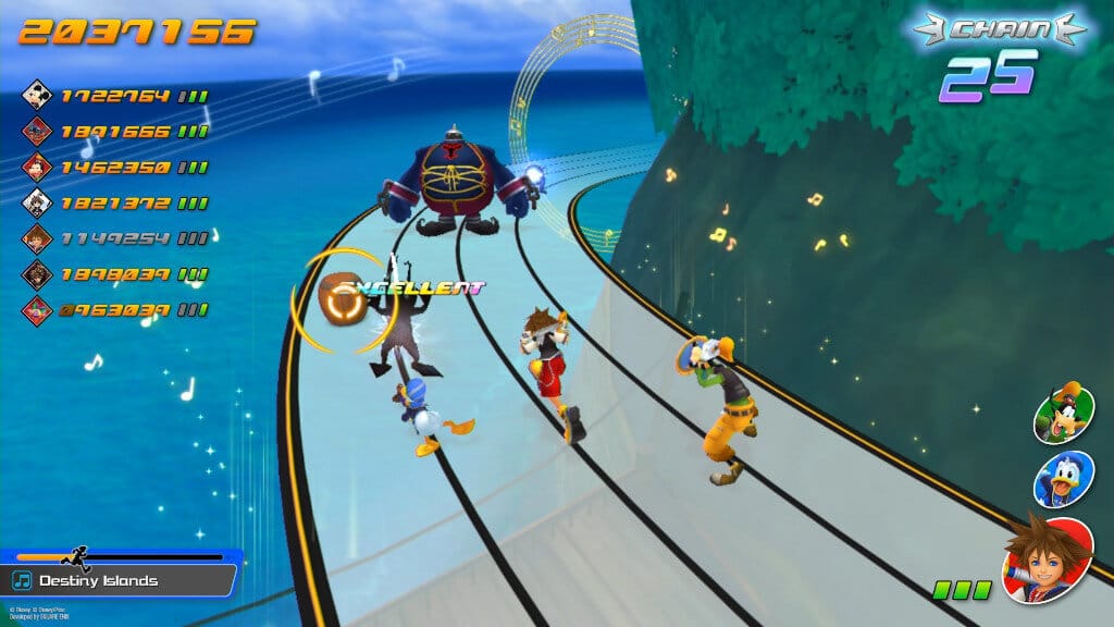 Rhythm-action gameplay in Kingdom Hearts: Melody of Memory