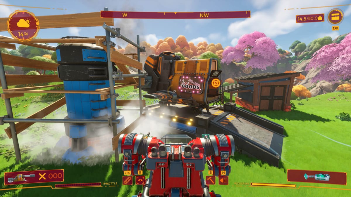The player overseeing a construction operation in Lightyear Frontier