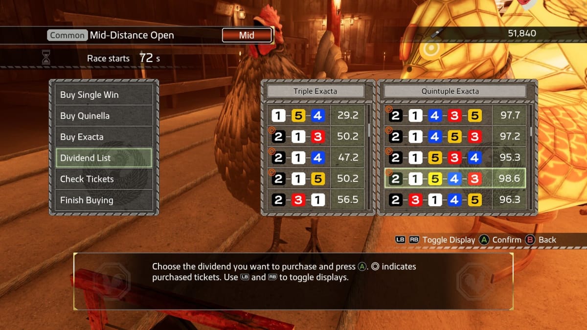 Betting on multiple chicken in Like a Dragon: Ishin!