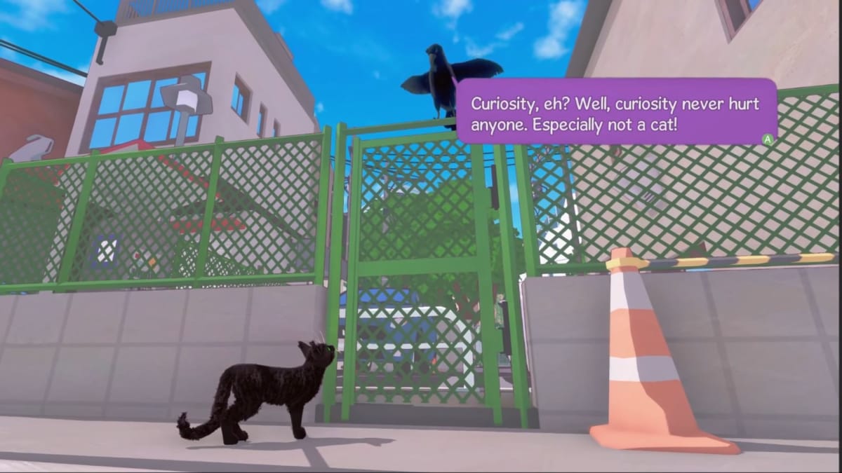The cat talking to a crow in Little Kitty, Big City