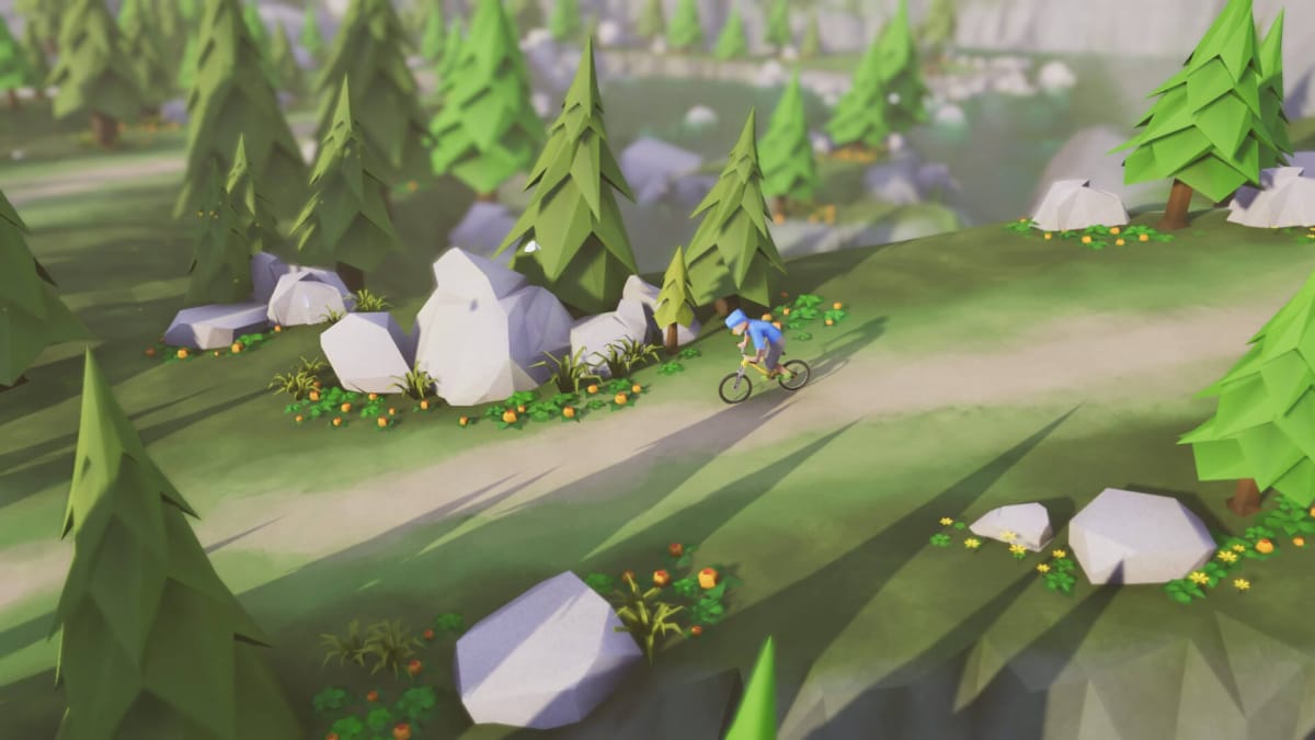 A forest scene in Lonely Mountains: Downhill