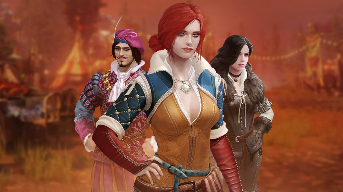 Triss, Yennefer, and Dandelion in the upcoming Lost Ark Witcher crossover
