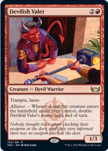 The card artwork for Devilish Valet
