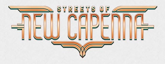 The logo for the announced Magic set, Streets of New Capenna