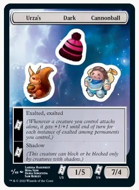 A sticker sheet from the Magic set, Unfinity