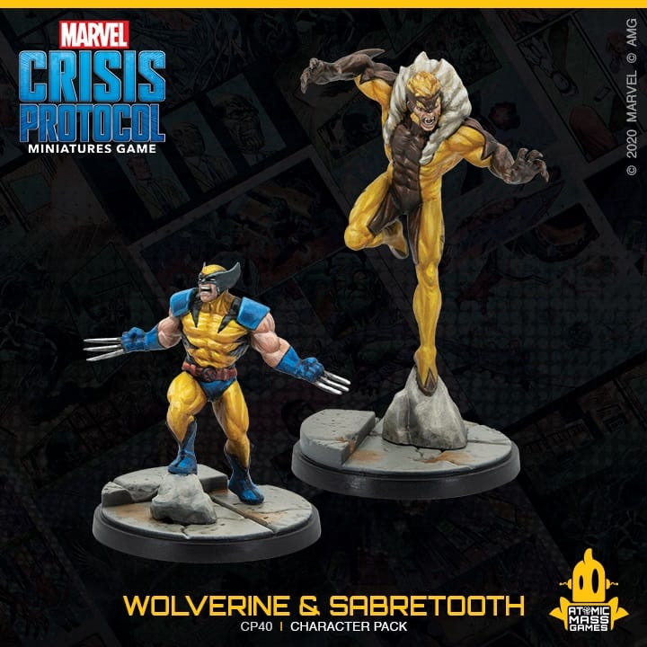 Marvel Crisis Protocol Wolverine and Sabretooth.