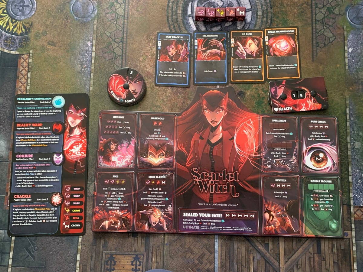 Scarlet Witch's Hero Board from Marvel Dice Throne