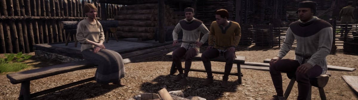 Medieval Dynasty Starter Guide - Villagers Sitting at a Campfire